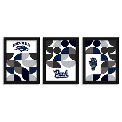 Nevada Wolf Pack 12" x 16" Framed Minimalist Print Set