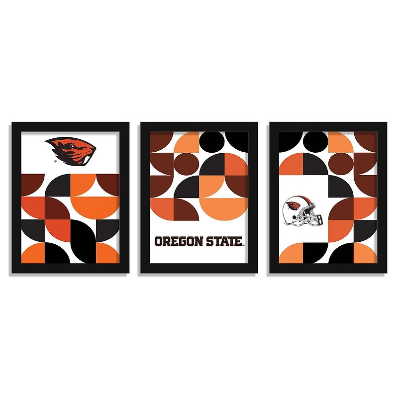 Oregon State Beavers 12" x 16" Framed Minimalist Print Set
