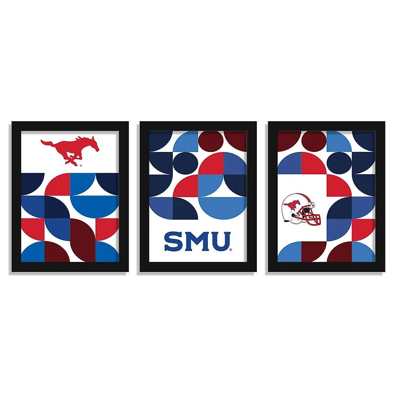 SMU Mustangs 12" x 16" Framed Minimalist Print Set