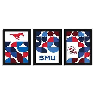 SMU Mustangs 12" x 16" Framed Minimalist Print Set