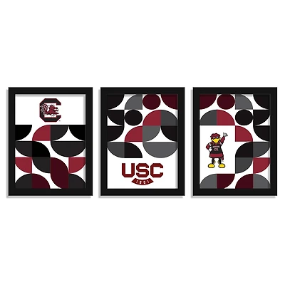 South Carolina Gamecocks 12" x 16" Framed Minimalist Print Set