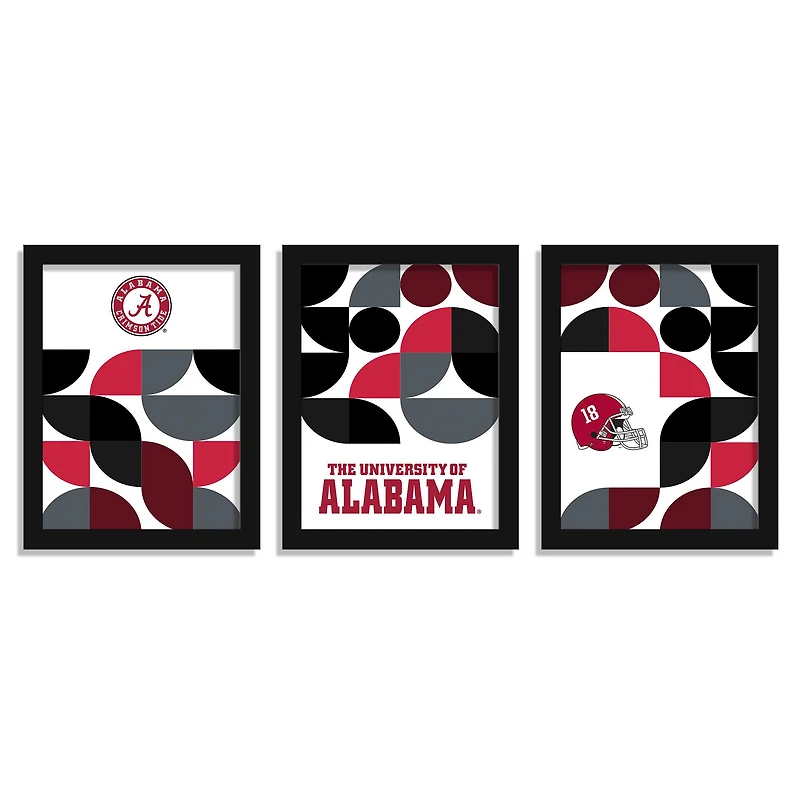 Alabama Crimson Tide 12" x 16" Framed Minimalist Print Set