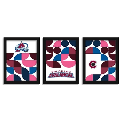Colorado Avalanche 12" x 16" Framed Minimalist Print Set