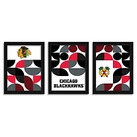 Chicago Blackhawks 12" x 16" Framed Minimalist Print Set
