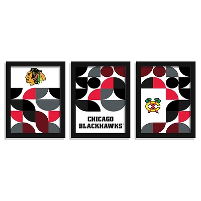 Chicago Blackhawks 12" x 16" Framed Minimalist Print Set