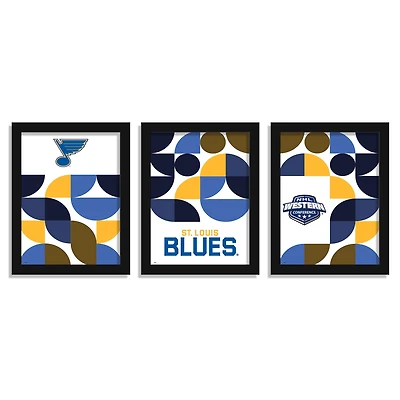 St. Louis Blues 12" x 16" Framed Minimalist Print Set
