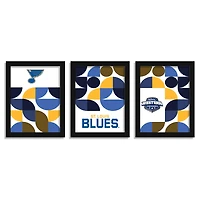 St. Louis Blues 12" x 16" Framed Minimalist Print Set