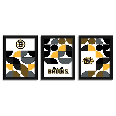 Boston Bruins 12" x 16" Framed Minimalist Print Set