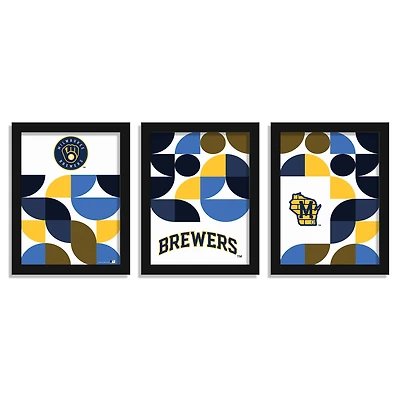 Milwaukee Brewers 12" x 16" Framed Minimalist Print Set
