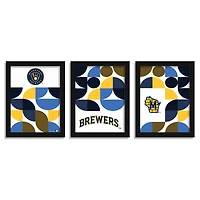 Milwaukee Brewers 12" x 16" Framed Minimalist Print Set