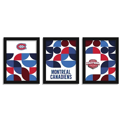 Montreal Canadiens 12" x 16" Framed Minimalist Print Set