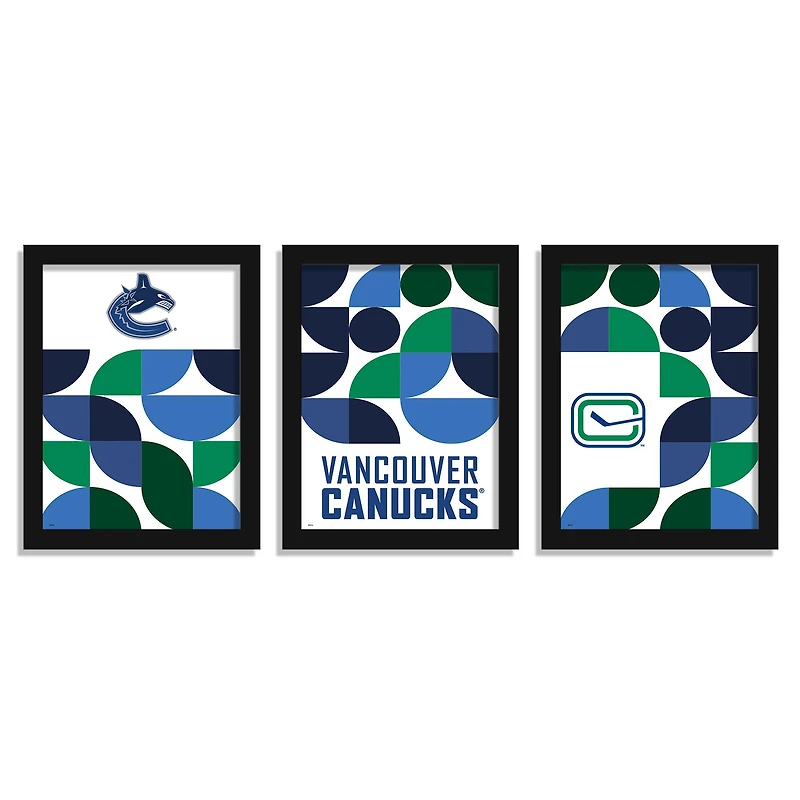 Vancouver Canucks 12" x 16" Framed Minimalist Print Set