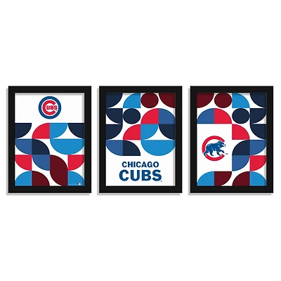 Chicago Cubs 12" x 16" Framed Minimalist Print Set