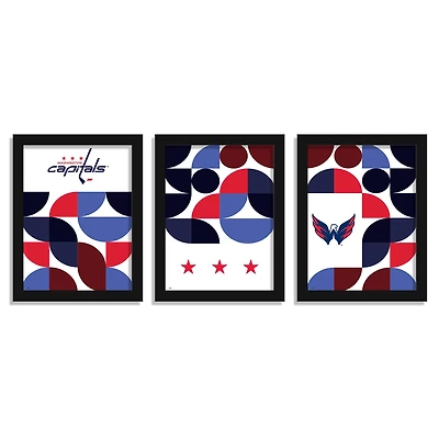 Washington Capitals 12" x 16" Framed Minimalist Print Set