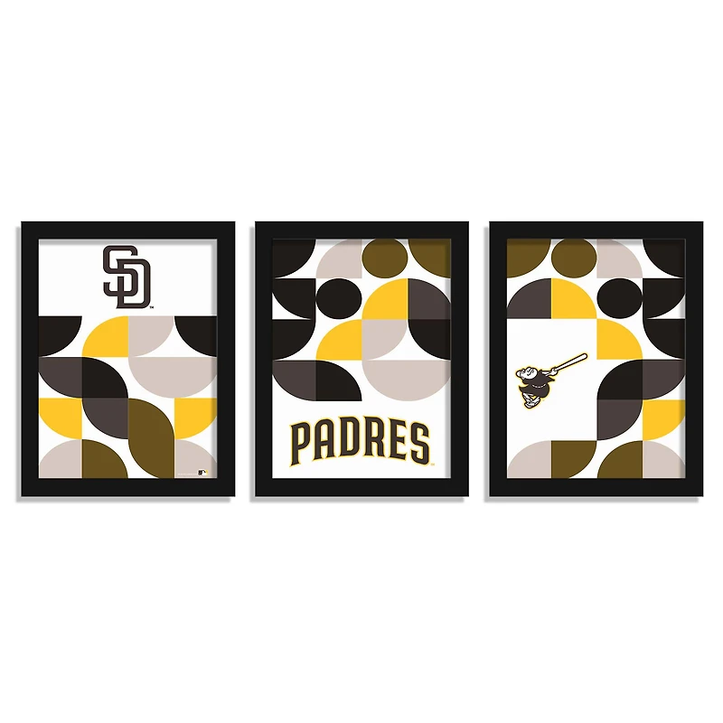 San Diego Padres 12" x 16" Framed Minimalist Print Set