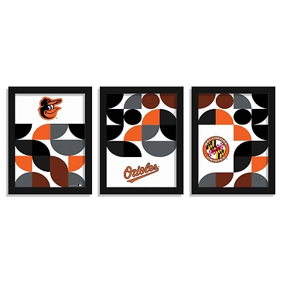 Baltimore Orioles 12" x 16" Framed Minimalist Print Set