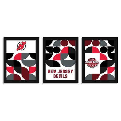 New Jersey Devils 12" x 16" Framed Minimalist Print Set