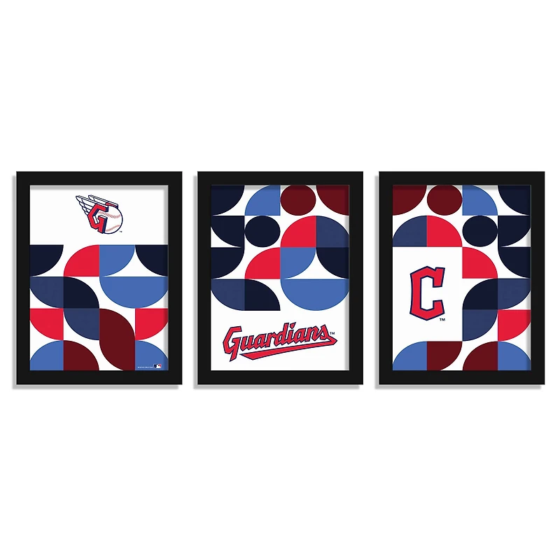 Cleveland Guardians 12" x 16" Framed Minimalist Print Set