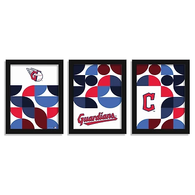 Cleveland Guardians 12" x 16" Framed Minimalist Print Set