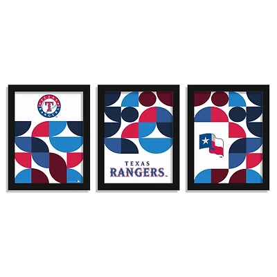 Texas Rangers 12" x 16" Framed Minimalist Print Set