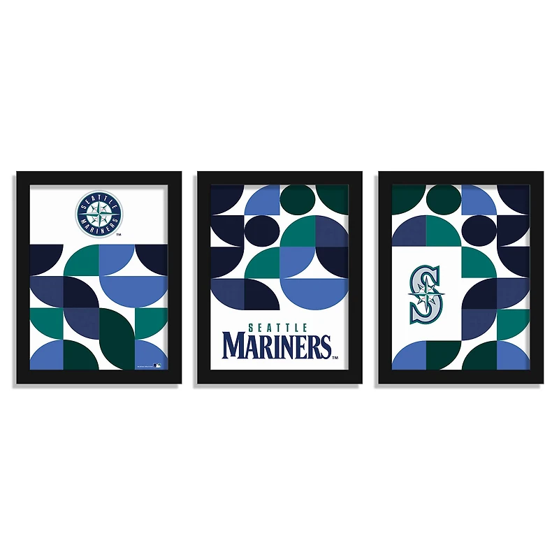 Seattle Mariners 12" x 16" Framed Minimalist Print Set