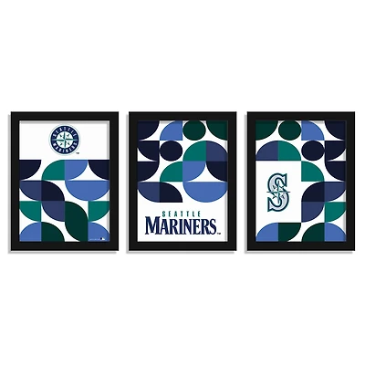 Seattle Mariners 12" x 16" Framed Minimalist Print Set