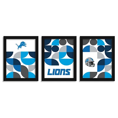 Detroit Lions 12" x 16" Framed Minimalist Print Set