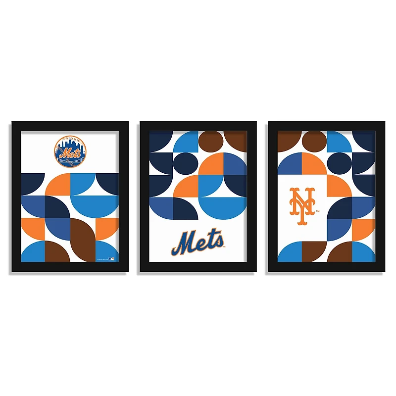 New York Mets 12" x 16" Framed Minimalist Print Set