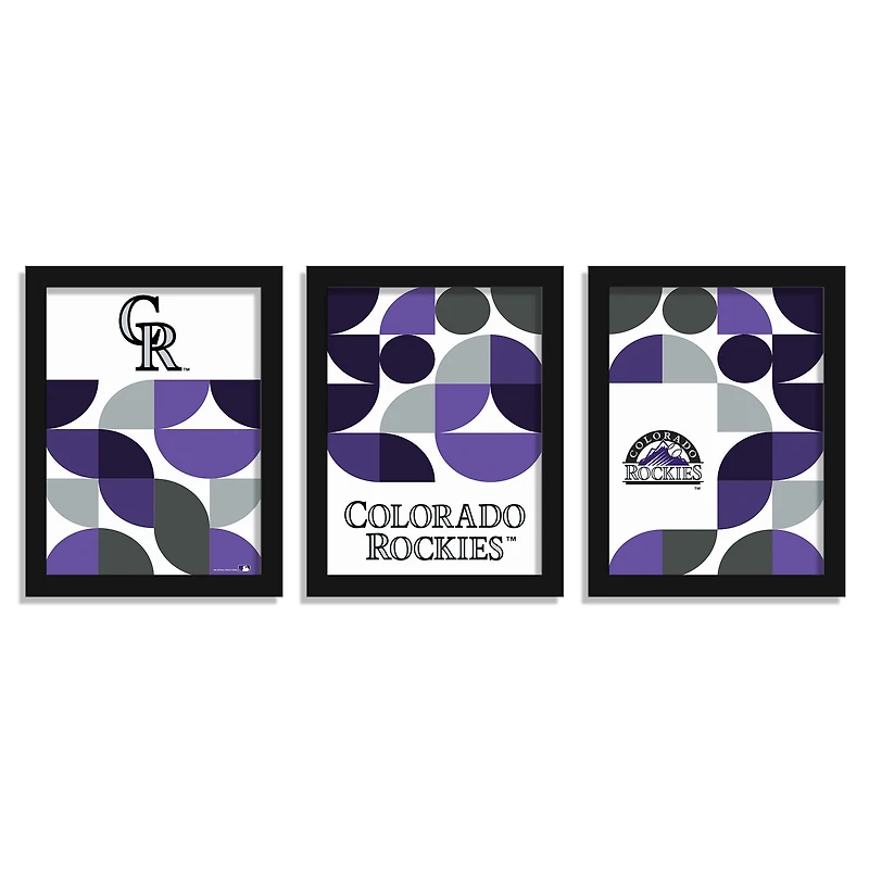 Colorado Rockies 12" x 16" Framed Minimalist Print Set