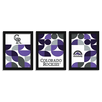 Colorado Rockies 12" x 16" Framed Minimalist Print Set