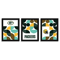 Green Bay Packers 12" x 16" Framed Minimalist Print Set