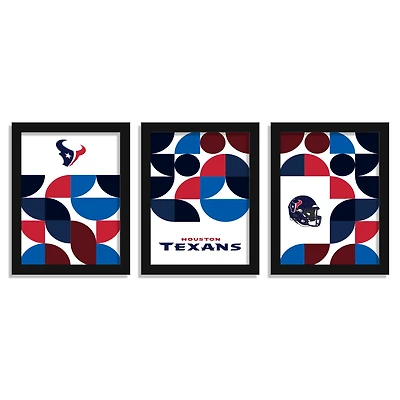 Houston Texans 12" x 16" Framed Minimalist Print Set