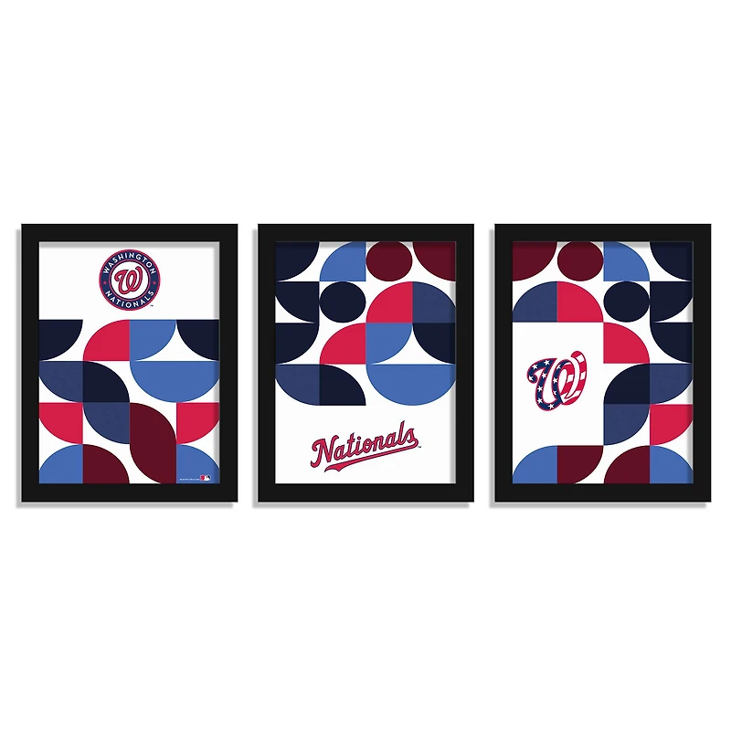 Washington Nationals 12" x 16" Framed Minimalist Print Set