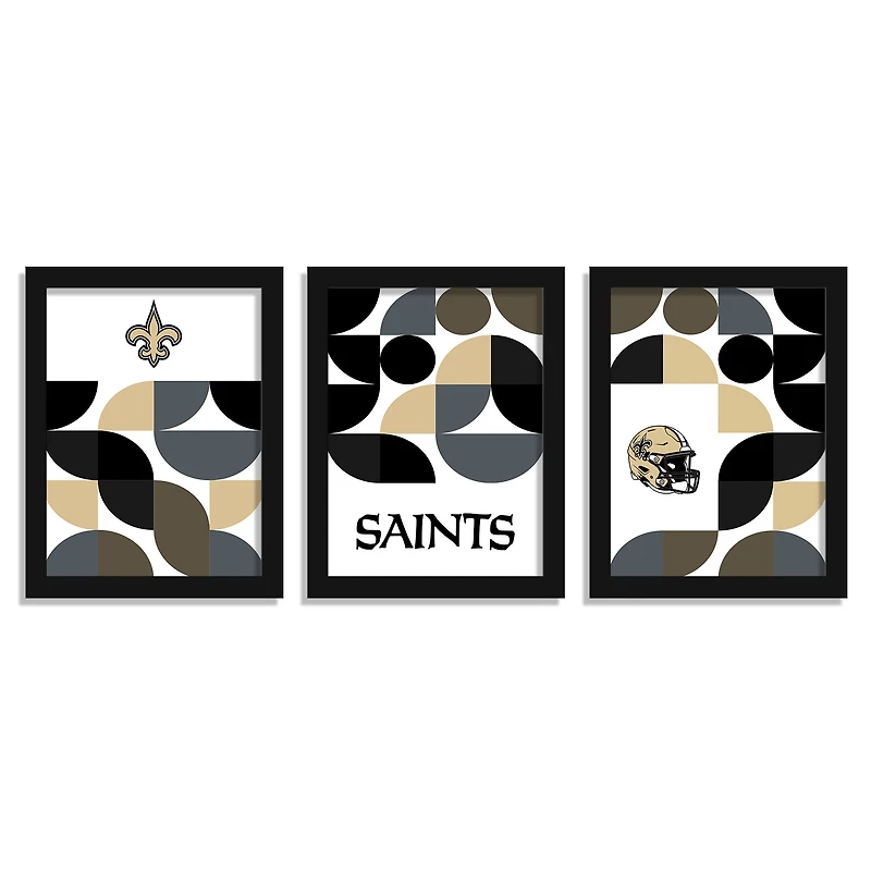 New Orleans Saints 12" x 16" Framed Minimalist Print Set