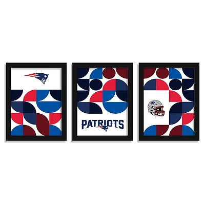 New England Patriots 12" x 16" Framed Minimalist Print Set