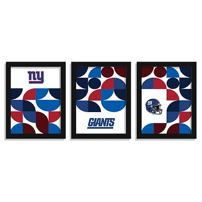 New York Giants 12" x 16" Framed Minimalist Print Set