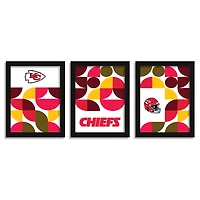 Kansas City Chiefs 12" x 16" Framed Minimalist Print Set