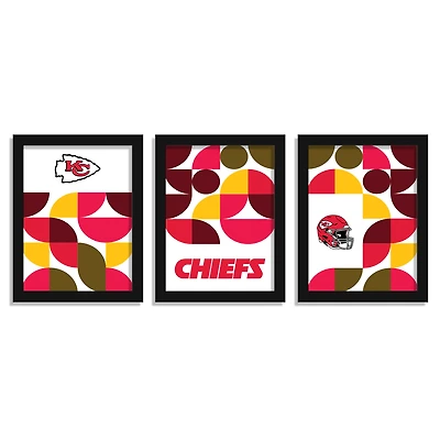 Kansas City Chiefs 12" x 16" Framed Minimalist Print Set