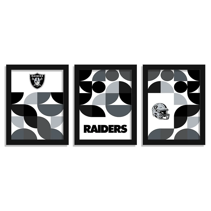 Las Vegas Raiders 12" x 16" Framed Minimalist Print Set
