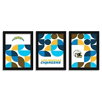 Los Angeles Chargers 12" x 16" Framed Minimalist Print Set