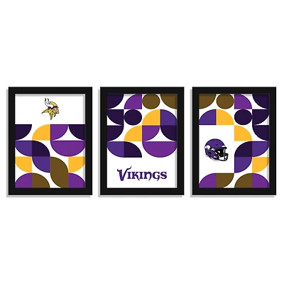 Minnesota Vikings 12" x 16" Framed Minimalist Print Set