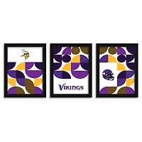 Minnesota Vikings 12" x 16" Framed Minimalist Print Set