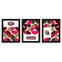 San Francisco 49ers 12" x 16" Framed Minimalist Print Set