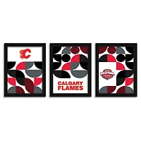 Calgary Flames 12" x 16" Framed Minimalist Print Set