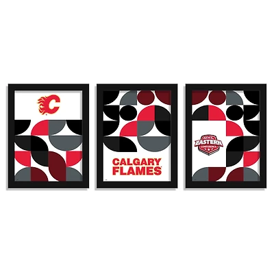 Calgary Flames 12" x 16" Framed Minimalist Print Set
