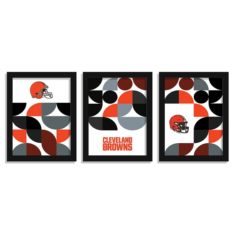 Cleveland Browns 12" x 16" Framed Minimalist Print Set