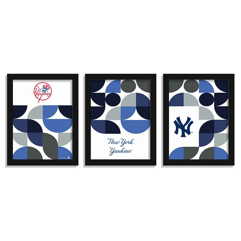 New York Yankees 12" x 16" Framed Minimalist Print Set