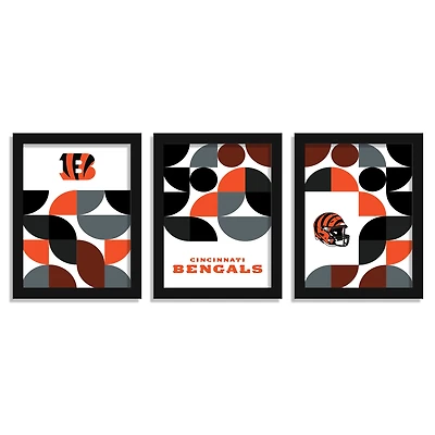 Cincinnati Bengals 12" x 16" Framed Minimalist Print Set