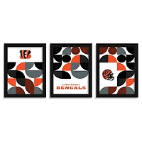 Cincinnati Bengals 12" x 16" Framed Minimalist Print Set
