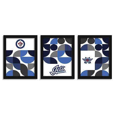 Winnipeg Jets 12" x 16" Framed Minimalist Print Set